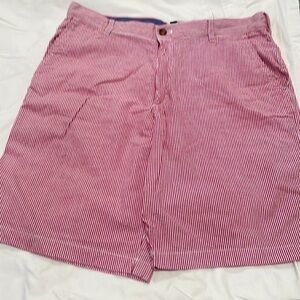 Mens Red and White Seersucker Izod Shirts